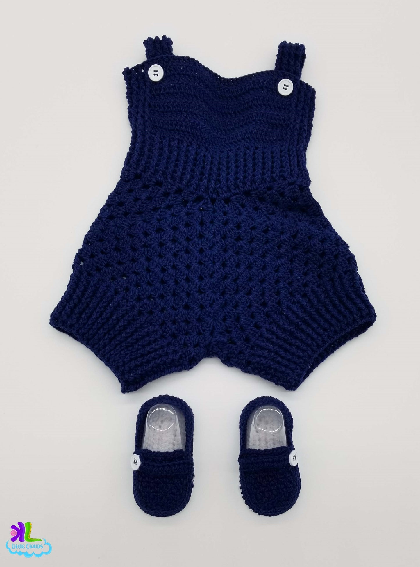 Overalls and Shoes 0-3 months.